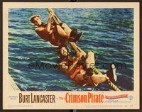 1x444 CRIMSON PIRATE LC #5 '52 great image of barechested Burt Lancaster & Nick Cravat on rope!