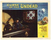 1x449 CURSE OF THE UNDEAD LC #6 '59 border art of fiend on horseback, creepy Michael Pate w/coffin!