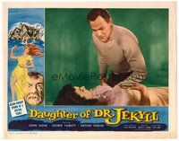 1x457 DAUGHTER OF DR JEKYLL LC '57 Edgar Ulmer, John Agar glares at Gloria Talbott laying down!