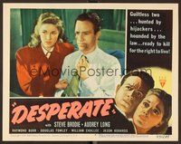 1x464 DESPERATE LC #6 '47 close up of Steve Brodie & pretty Audrey Long, Anthony Mann noir!