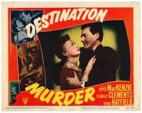 1x465 DESTINATION MURDER LC #2 '50 sexy Myrna Dell embracing Hurd Hatfield!