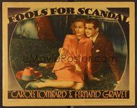 1x513 FOOLS FOR SCANDAL LC '38 romantic close up of sexy Carole Lombard & Fernand Gravet!