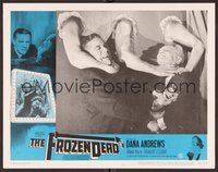 1x528 FROZEN DEAD LC #2 '66 Dana Andrews & man being choked by arms coming out of the wall!