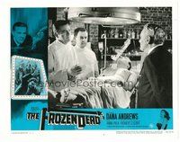 1x529 FROZEN DEAD LC #7 '66 Dana Andrews, mad scientists stand over unconscious man on gurney!