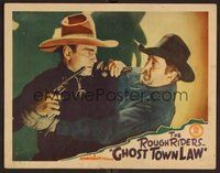 1x547 GHOST TOWN LAW LC '42 great image of Buck Jones fighting bad guy Charles King!