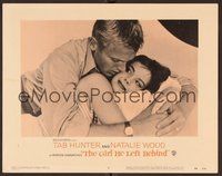 1x549 GIRL HE LEFT BEHIND LC #6 '56 romantic close up of Tab Hunter about to kiss Natalie Wood!