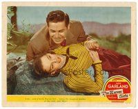 1x573 HARVEY GIRLS LC #3 '45 close up of tough John Hodiak who is tamed by lovely Judy Garland!