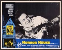 1x592 HORROR HOUSE LC #1 '70 close up of scared guy about to be hacked up with a machete!