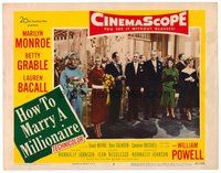 1x599 HOW TO MARRY A MILLIONAIRE LC #7 '53 Marilyn Monroe, Betty Grable & Lauren Bacall at wedding!