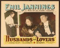 1x605 HUSBANDS OR LOVERS LC '24 close up of Emil Jannings & Elizabeth Bergner both wearing fur!