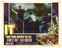 1x621 IT CAME FROM BENEATH THE SEA LC '55 Harryhausen, men on ship see monster in the distance!