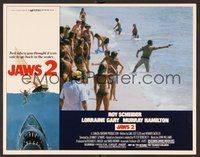 1x630 JAWS 2 LC '78 crowd on beach watches Roy Scheider pointing gun at the ocean!