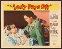 1x672 LADY PAYS OFF LC #3 '51 close up of Linda Darnell comforting little Gigi Perreau!