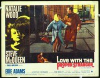 1x703 LOVE WITH THE PROPER STRANGER LC #8 '64 Natalie Wood & Steve McQueen on the run!
