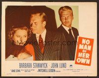 1x793 NO MAN OF HER OWN LC #6 '50 close up of Barbara Stanwyck holding baby!