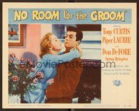 1x794 NO ROOM FOR THE GROOM LC #4 '52 Piper Laurie tries to kiss Tony Curtis who isn't having it!