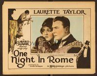 1x804 ONE NIGHT IN ROME LC '24 close up of pretty Laurette Taylor holding Tom Moore in tuxedo!
