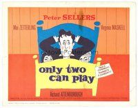 1x207 ONLY TWO CAN PLAY TC '62 wacky art of Peter Sellers, Mai Zetterling & Maskell in bed!