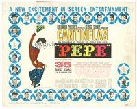 1x214 PEPE TC '60 cool art of Cantinflas, plus photos of 35 all-star cast members!