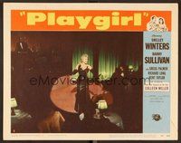 1x825 PLAYGIRL LC #8 '54 sexy Shelley Winters performing on stage in the spotlight!