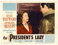 1x831 PRESIDENT'S LADY LC #5 '53 close up of adulteress Susan Hayward & Charlton Heston!