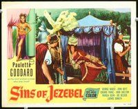 1x906 SINS OF JEZEBEL LC #7 '53 sexy Paulette Goddard as most wicked Biblical woman!
