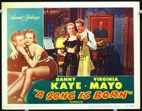 1x917 SONG IS BORN LC #8 '48 close up of Danny Kaye & sexy Virginia Mayo, Howard Hawks