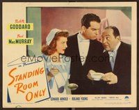 1x922 STANDING ROOM ONLY LC #6 '44 Fred MacMurray between Paulette Goddard & Edward Arnold!