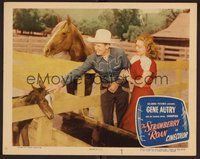 1x930 STRAWBERRY ROAN LC #3 '47 great image of Gene Autry, Gloria Henry & Champion!