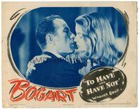 1x004 TO HAVE & HAVE NOT LC '44 incredible c/u of Humphrey Bogart & Lauren Bacall about to kiss!