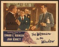 1x992 WOMAN IN THE WINDOW LC '44 Fritz Lang, Edward G. Robinson looks at Raymond Massey with phone!