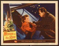 1x994 WOMAN ON THE RUN LC #8 '50 Dennis O'Keefe helps Ann Sheridan sneak in through the roof!