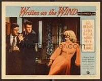 1x996 WRITTEN ON THE WIND LC #2 '56 Rock Hudson between Robert Stack & Dorothy Malone!