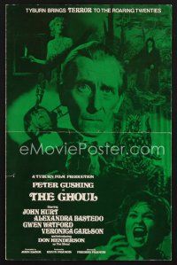 1y122 GHOUL English pressbook '75 close-up of Peter Cushing, cannibals, wild horror images!