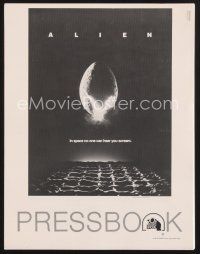 1y090 ALIEN pressbook '79 Ridley Scott outer space sci-fi monster classic, hatching egg image!