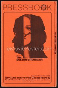 1y099 BOSTON STRANGLER pressbook '68 Tony Curtis, Henry Fonda, he killed thirteen girls!