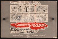 1y123 GIANT LEECHES/BUCKET OF BLOOD pressbook '59 you'll be sick sick sick from LAUGHING!