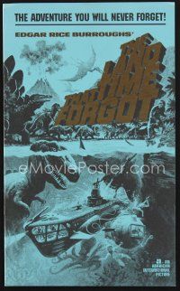 1y133 LAND THAT TIME FORGOT pressbook '75 Edgar Rice Burroughs, Akimoto dinosaur art!