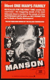 1y141 MANSON pressbook '73 AIP serial killer documentary!