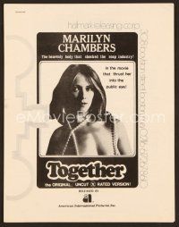 1y173 TOGETHER X-rated pressbook '72 sexy Marilyn Chambers in a different kind of love story!