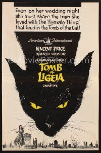 1y174 TOMB OF LIGEIA pressbook '65 Vincent Price, Roger Corman, Edgar Allan Poe, cool cat artwork!
