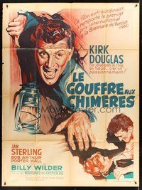 1z083 ACE IN THE HOLE French 1p R50s Billy Wilder classic, cool different art of Kirk Douglas!