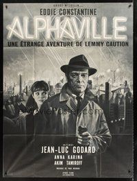 1z087 ALPHAVILLE French 1p '65 Jean-Luc Godard, Eddie Constantine as Lemmy Caution, Anna Karina!