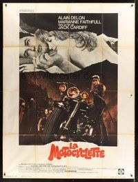 1z180 GIRL ON A MOTORCYCLE French 1p '68 sexy biker Marianne Faithfull is Naked Under Leather!