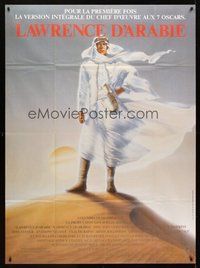 1z236 LAWRENCE OF ARABIA French 1p R89 David Lean classic, different art of Peter O'Toole!