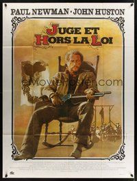 1z247 LIFE & TIMES OF JUDGE ROY BEAN French 1p '73 John Huston, art of Newman by Rene Ferracci!
