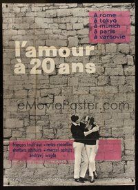 1z253 LOVE AT TWENTY style A French 1p '62 Truffaut, Wajda, Ophuls, Rossellini, Ishihara!