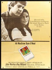 1z257 LOVE STORY French 1p '71 great romantic close up of Ali MacGraw & Ryan O'Neal!