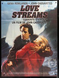1z258 LOVE STREAMS French 1p '85 great image of John Cassavetes & Gena Rowlands by giant wave!