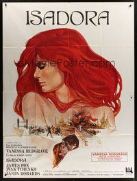 1z259 LOVES OF ISADORA French 1p '69 best different art of sexy Vanessa Redgrave by Michel Landi!